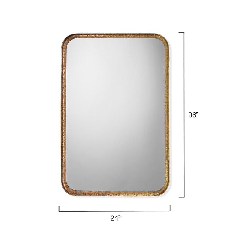 Reese Gold Leaf Rectangular Metal Wall Mirror