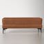 Lennie 48" Brown Faux Leather Rectangular Bench