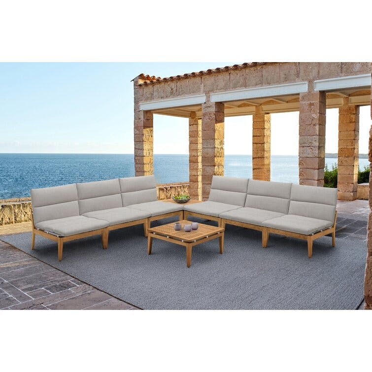 Britney 8 Piece Teak Sofa Seating Group with Cushions
