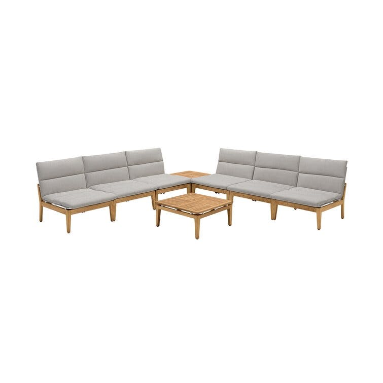 Britney 8 Piece Teak Sofa Seating Group with Cushions
