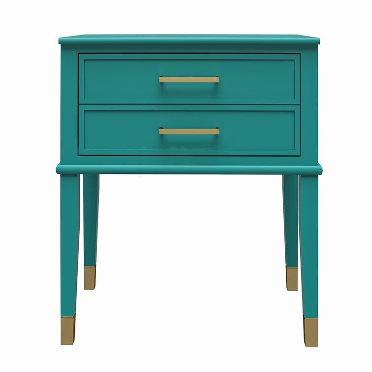 Emerald Green Westerleigh 31'' Wooden End Table with Storage