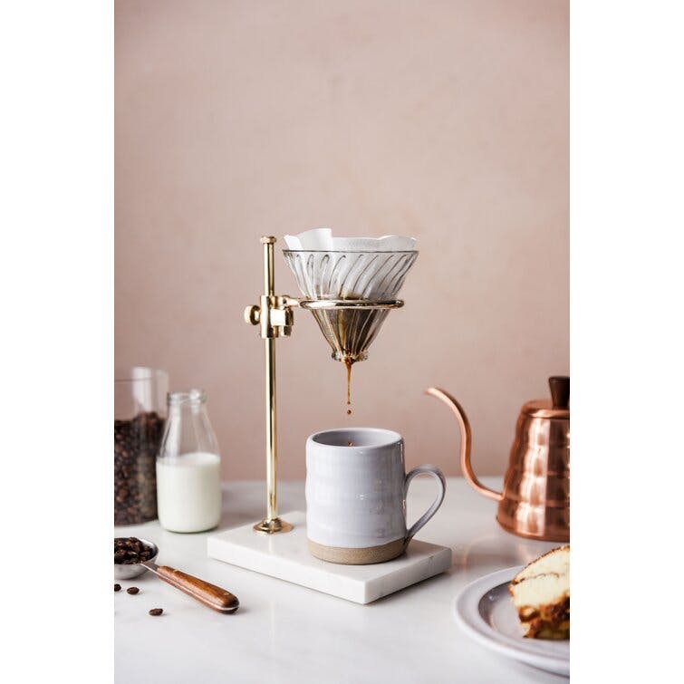 Brass & Marble Pour Over Stand by Farmhouse Pottery