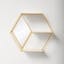 Janna 26"x7"x23" White/Gold Hexagon Mirror Shelf