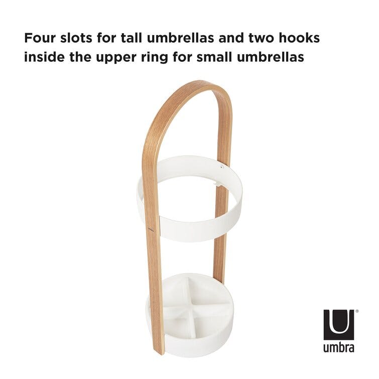 Hub White/Natural Freestanding Umbrella Stand