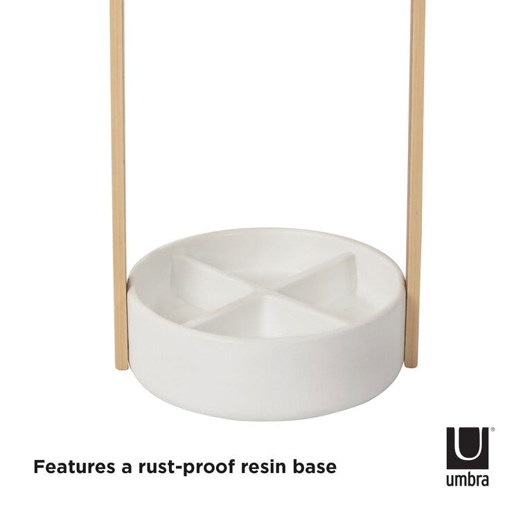 Hub White/Natural Freestanding Umbrella Stand
