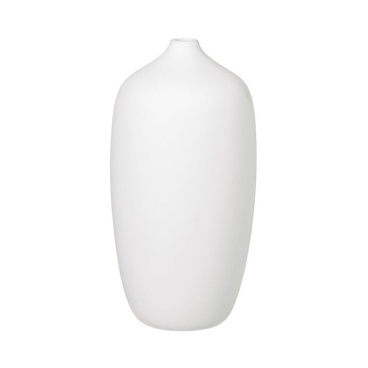Ceola 5"x10" White Ceramic Table Vase