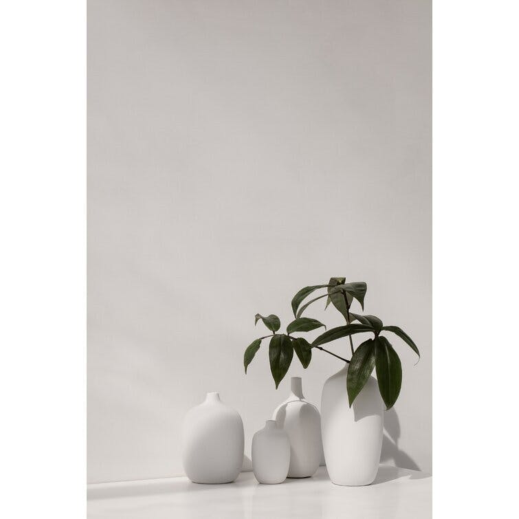 Ceola 7.3" White Ceramic Table Vase