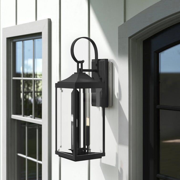 Crawley 31" Black Aluminum 3-Light Outdoor Wall Lantern