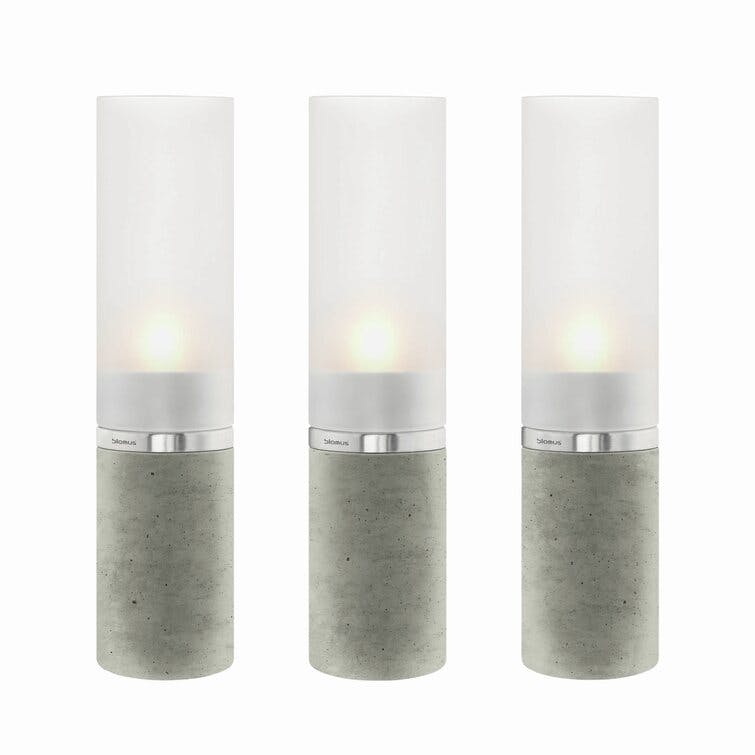 Faro 8" Tabletop Tealight Holder Set of 3 with Candles Included