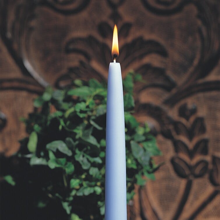 12-Piece 9-Inch Platinum Unscented Taper Candle Set