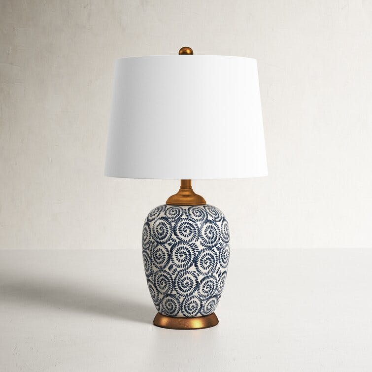 Blaire Navy/White Ceramic Table Lamp