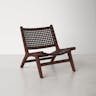 Luna Leather Woven Accent Chair  - Safavieh