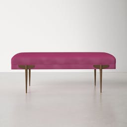TOV Furniture Brno Glamorous Velvet Upholstered Accent Bench, 53.5"W Black