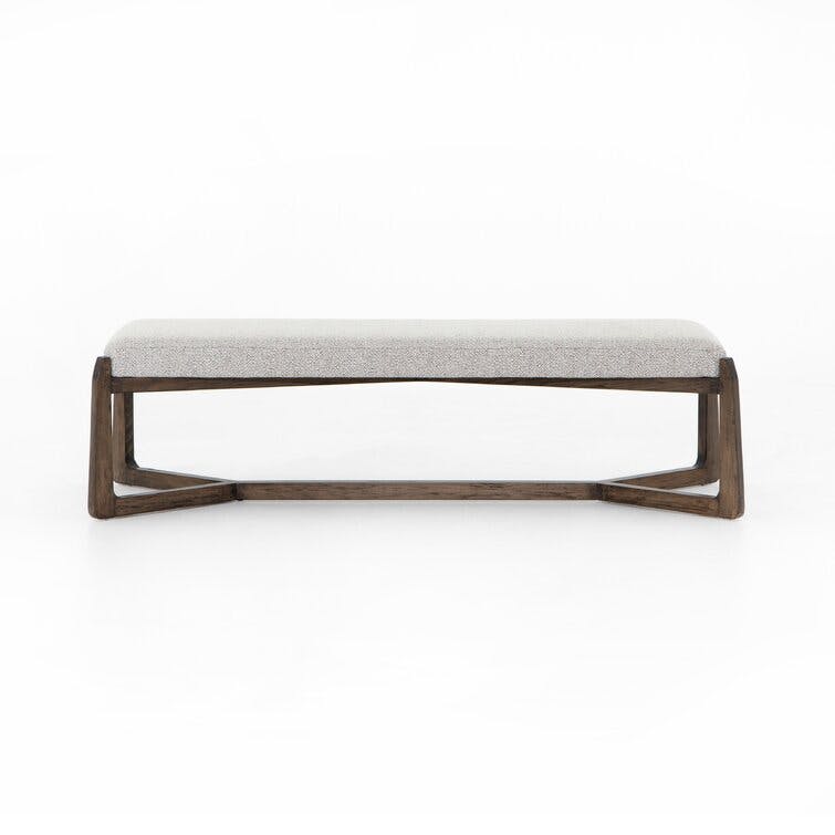 Gerardo Solid Beech Wood Bench with Cushion