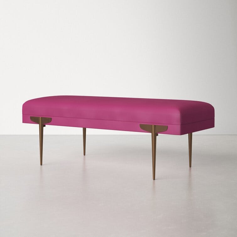 TOV Furniture Brno Glamorous Velvet Upholstered Accent Bench, 53.5"W Black