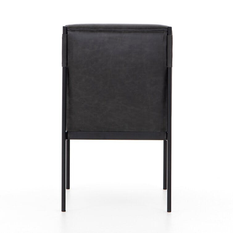 Salome Black Leather Upholstered Dining Chair