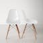 Jordan White Plastic Chair with Wooden Legs