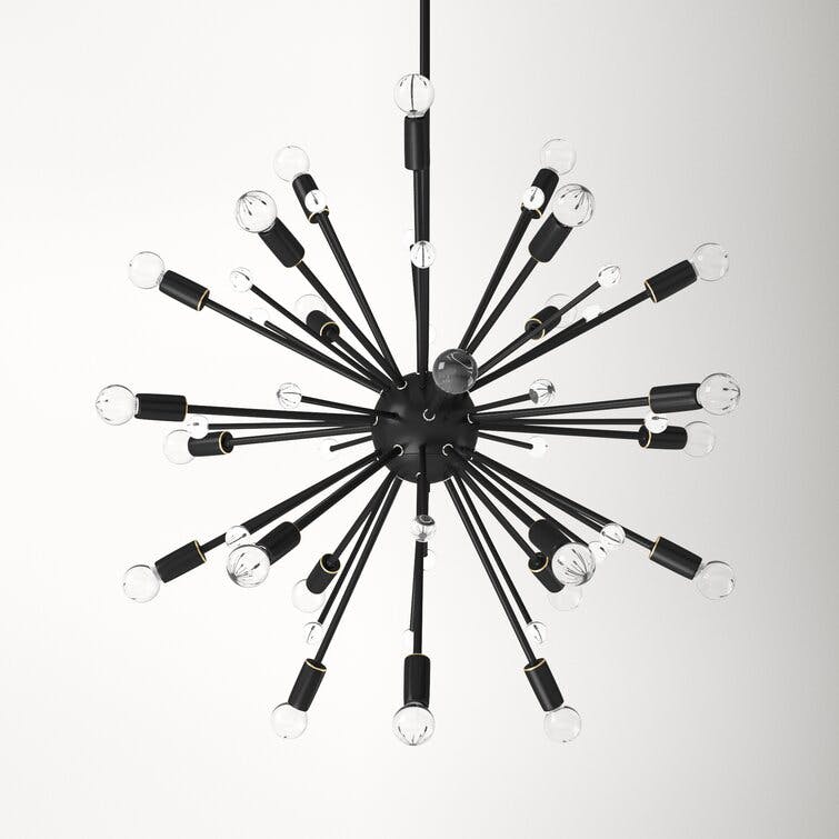 24 Light Metal Dimmable Sputnik Chandelier
