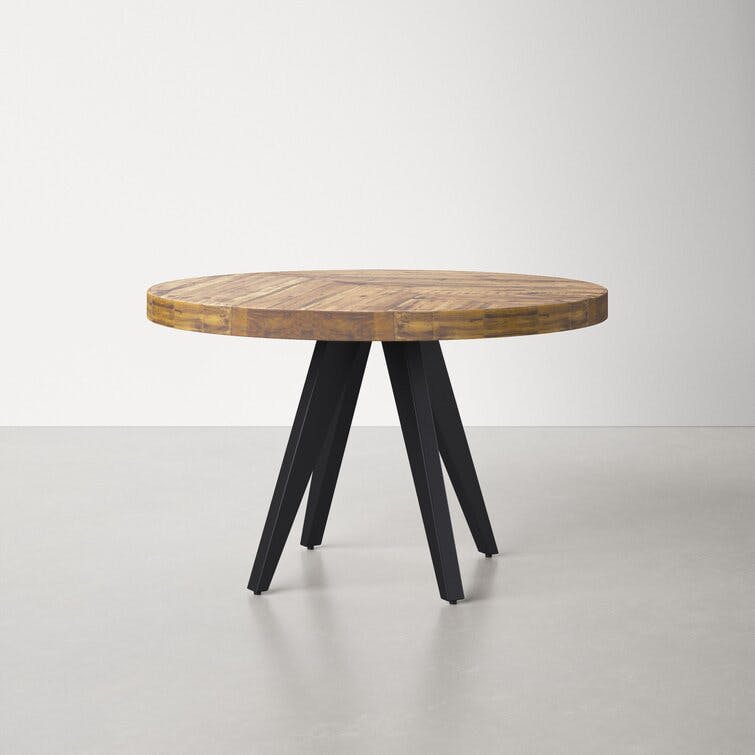 Carlo Round Acacia Dining Table in Brown