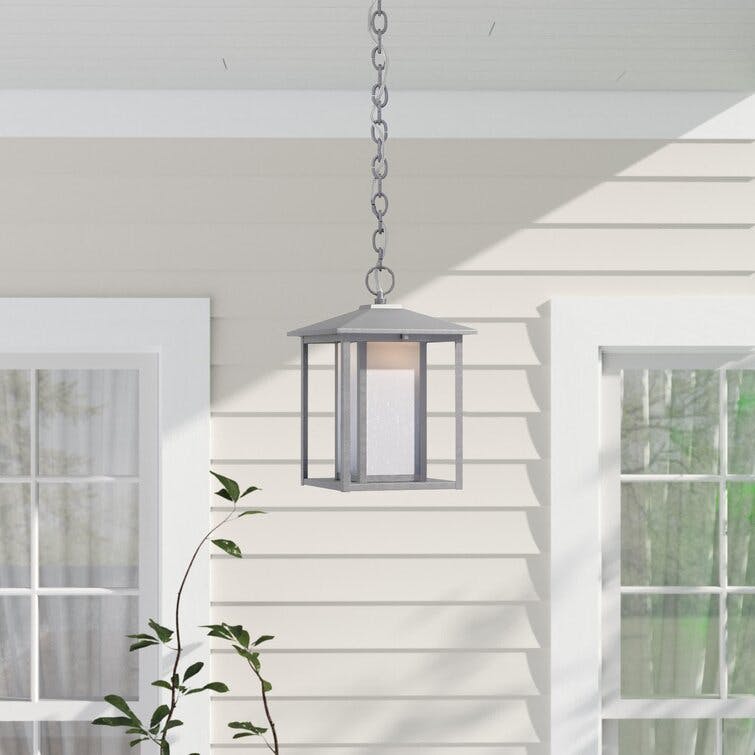 Vermont Weathered Pewter LED Outdoor Hanging Lantern