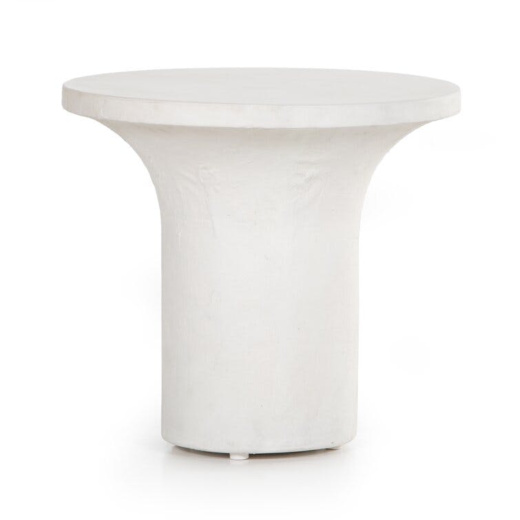 Ramos White Concrete Round Low Side Table