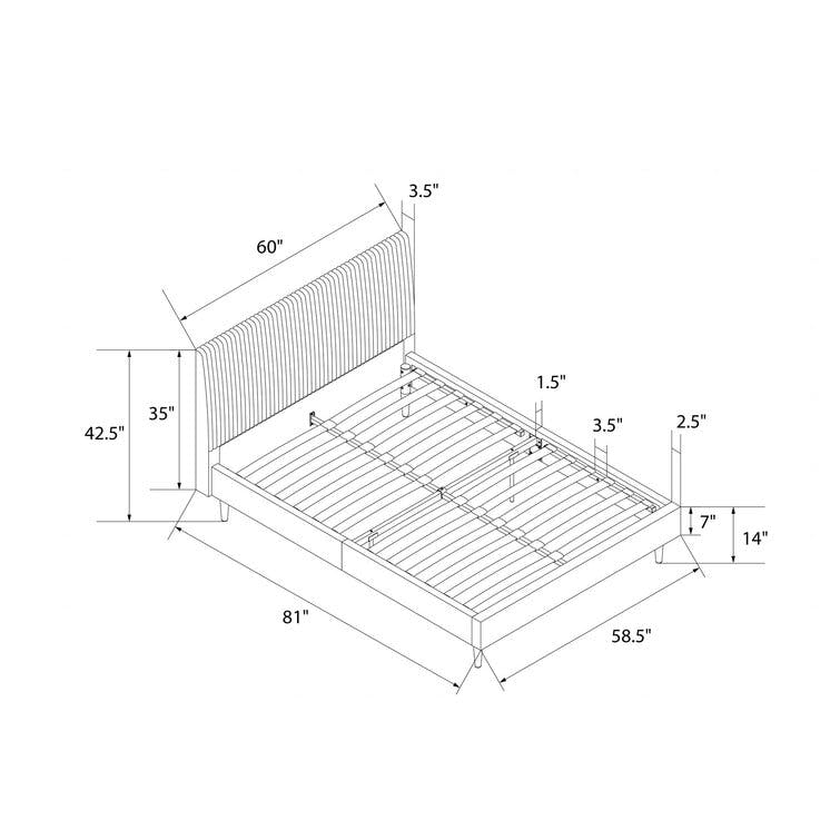 Daphne Upholstered Low Profile Platform Bed