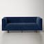 George 82" Sapphire Blue Velvet Upholstered Sofa