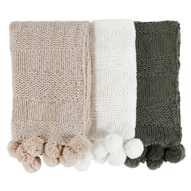 Oulu Natural Knitted Throw Blanket