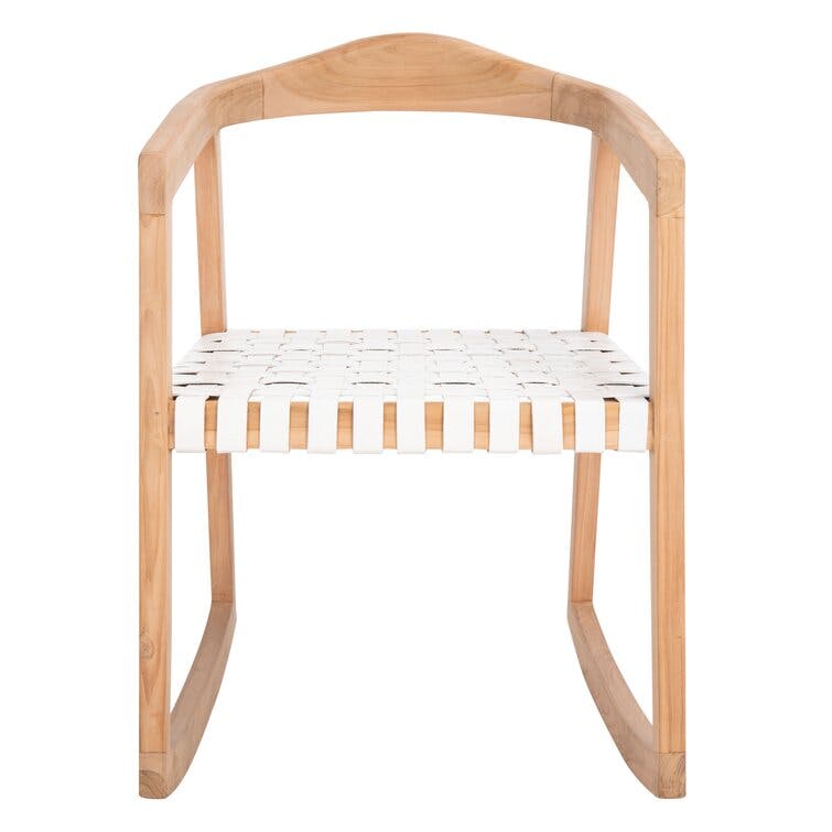 Crawford White and Natural Rocking Dining Chair