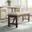 Gigi 60" Brown Solid Wood Upholstered Farmhouse Dining Bench