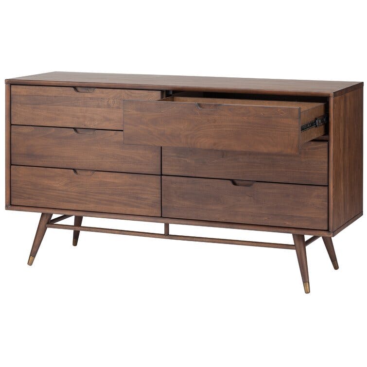 Daniel 6-Drawer Walnut Dresser Cabinet