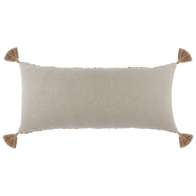 Izan 16"x36" Ivory Rectangular Lumbar Throw Pillow