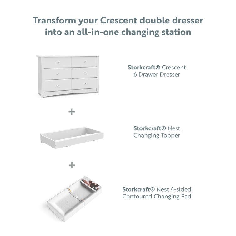 Crescent 6 Drawer Double Dresser