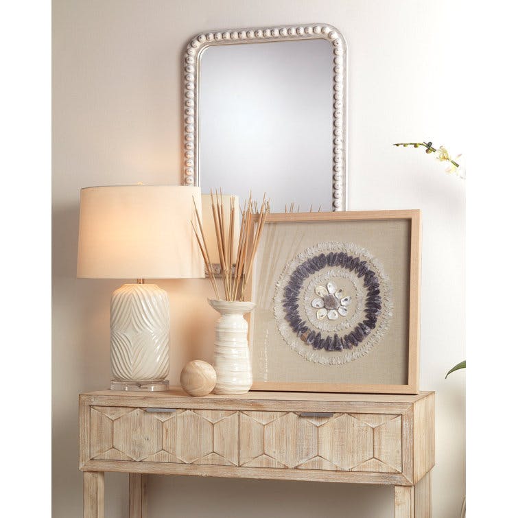Audrey 26"x38" White Washed Wood Rectangle Wall Mirror