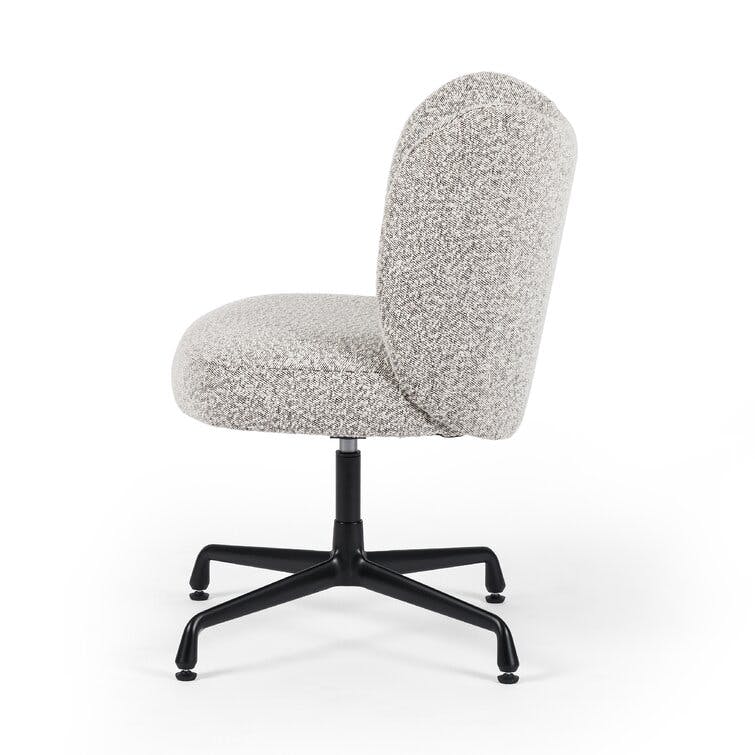 Julio Grey Boucle Black Aluminum Swivel Office Chair