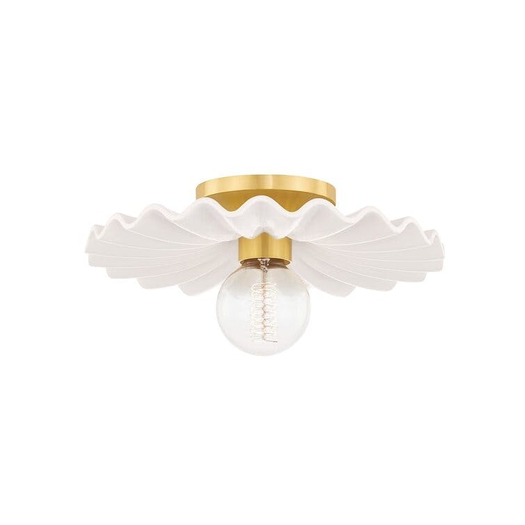 Madrona Sconce - White and Brass / 33"W