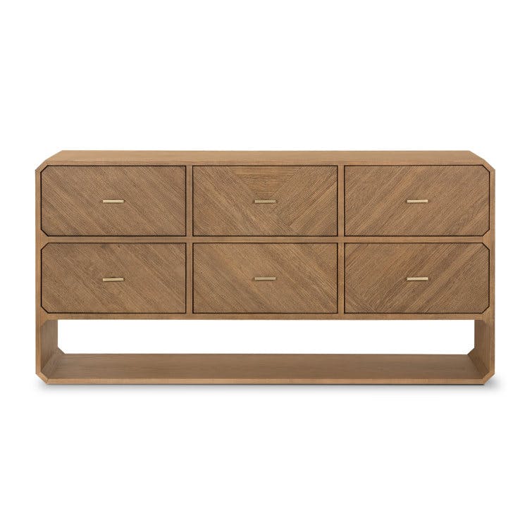 Rove 6-Drawer Natural Brown Ash Wood Dresser