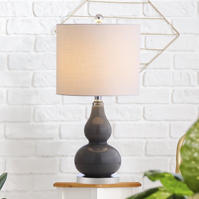 Galliano 20.5" Gray Glass LED Table Lamp