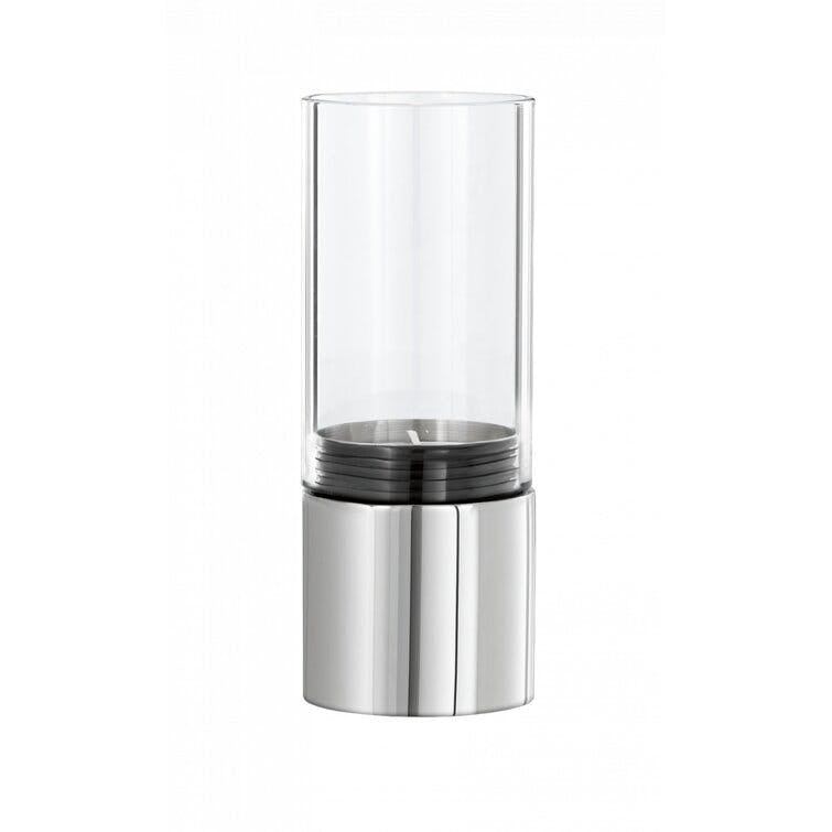 Faro Wide Steel and Glass Hurricane Tabletop Torch