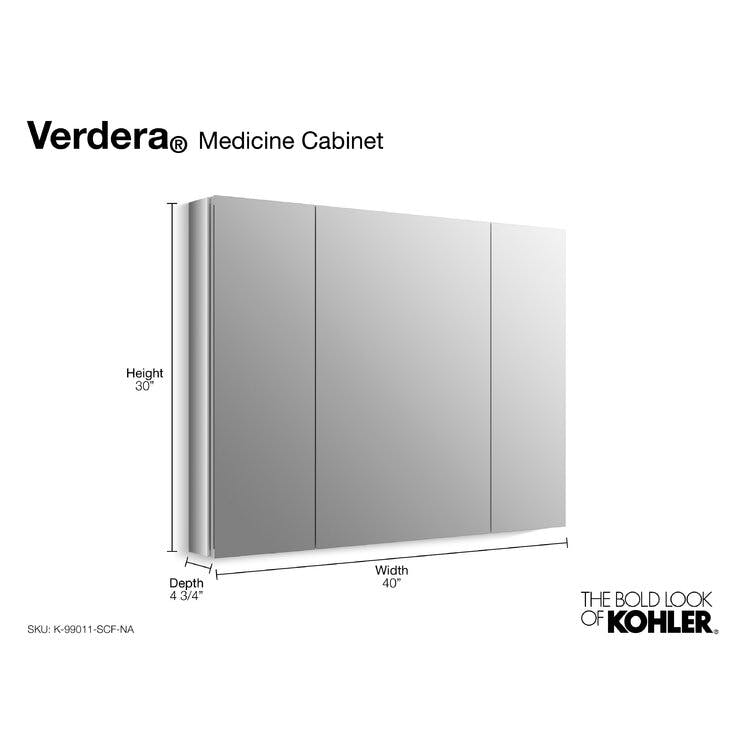 Verdera 40"x30" Aluminum Medicine Cabinet with Adjustable Magnifying Mirror