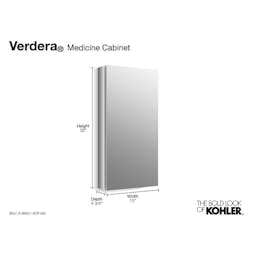 Verdera® Aluminum Medicine Cabinet with Adjustable Magnifying Mirror and Slow-Close Door