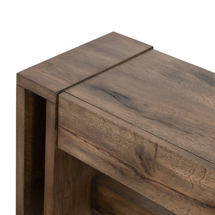Beam Oak Wood Storage Console Table