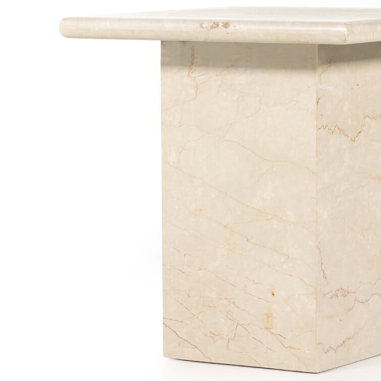 Leonel Side Table - Cream Marble