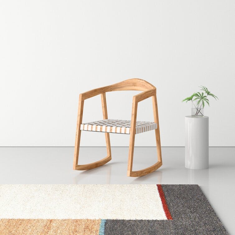 Crawford White and Natural Rocking Dining Chair