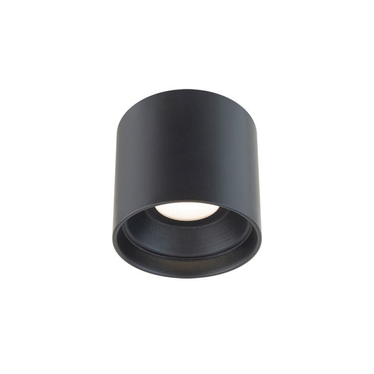 Squat Frosted Cylinder Outdoor Flush Mount