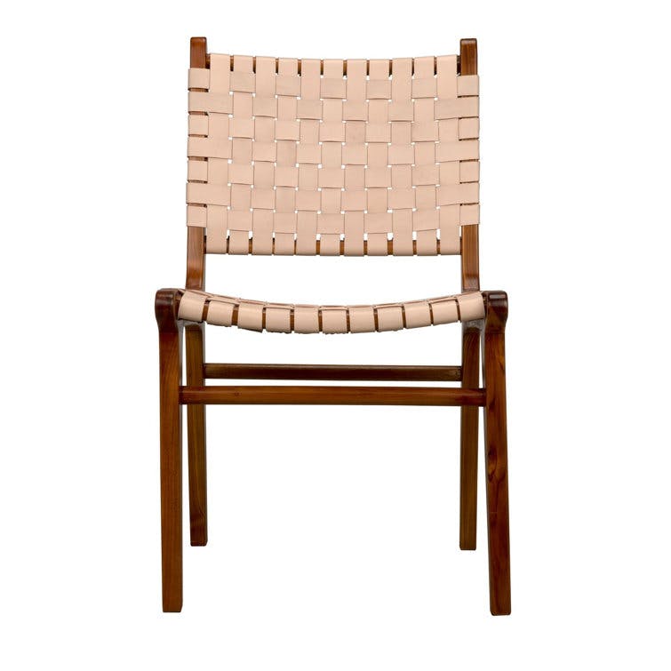 Halona 35.5" Natural Leather Solid Wood Dining Chair