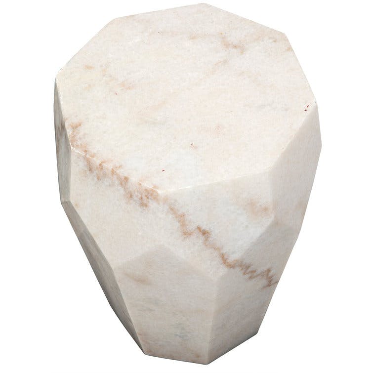 Julie 18" White Marble Side Table