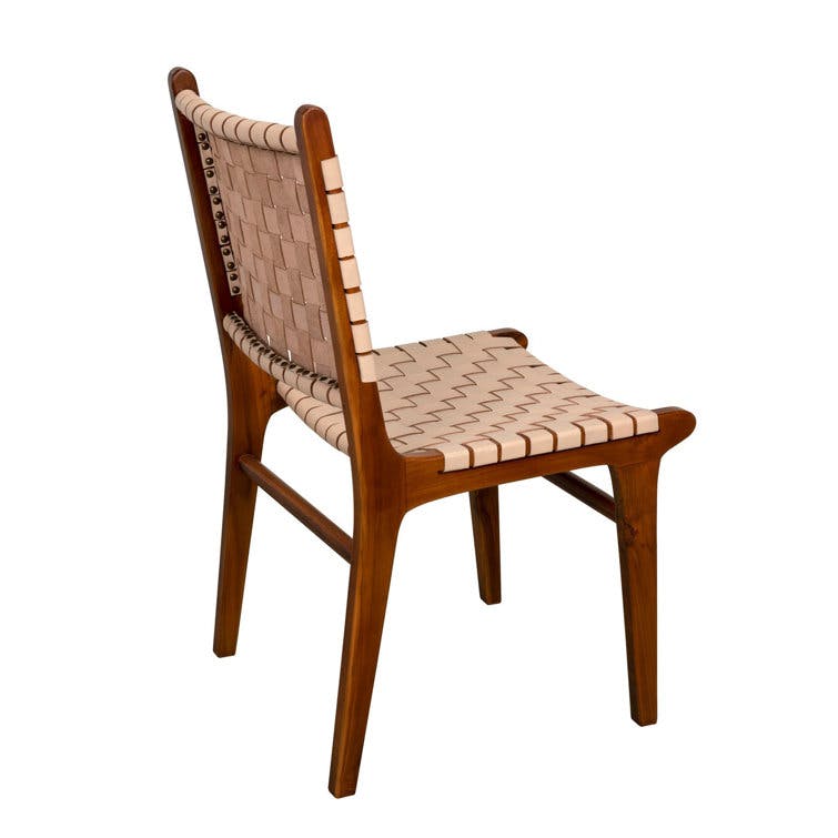 Halona 35.5" Natural Leather Solid Wood Dining Chair