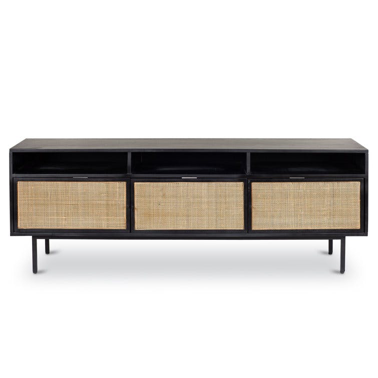 Moss 65" Black Sable Solid Wood Media Console