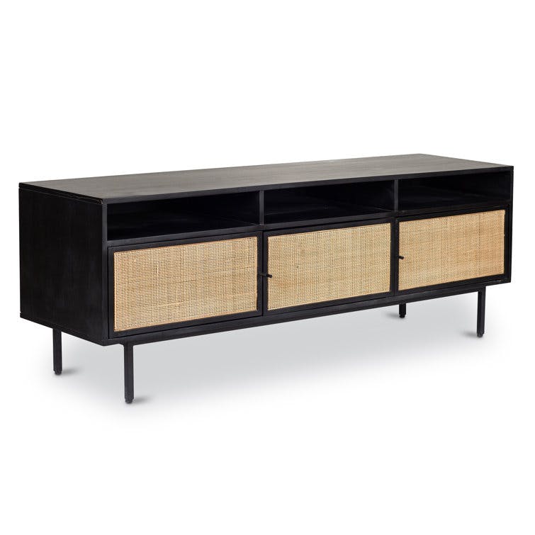 Moss 65" Black Sable Solid Wood Media Console